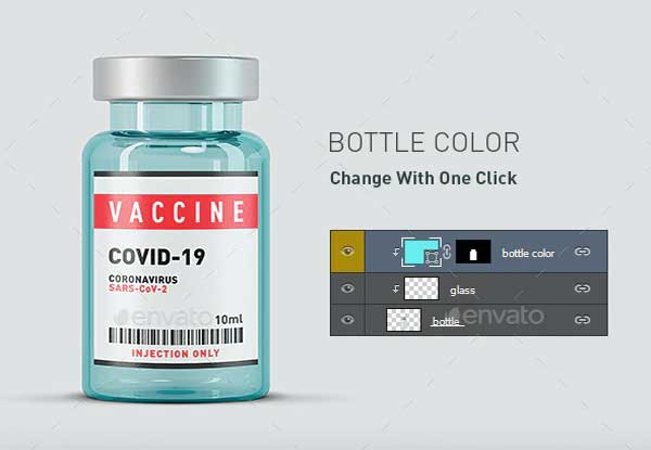 Vaccine Vial Bottles Mock-Up