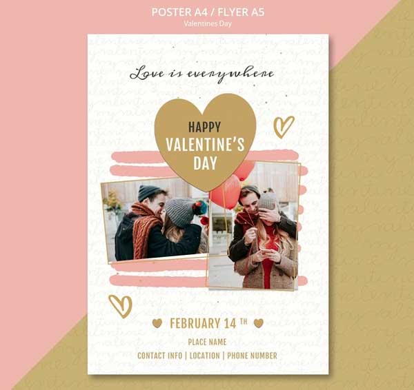 Valentine's Day Concept Flyer Free Psd