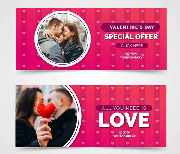 Valentine's Day Web Banners Free