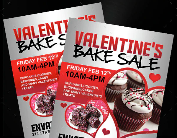 Valentines Bake Sale Flyer Template