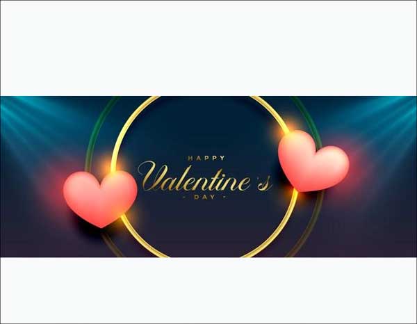 Valentines Day Banner with Light Effect Free