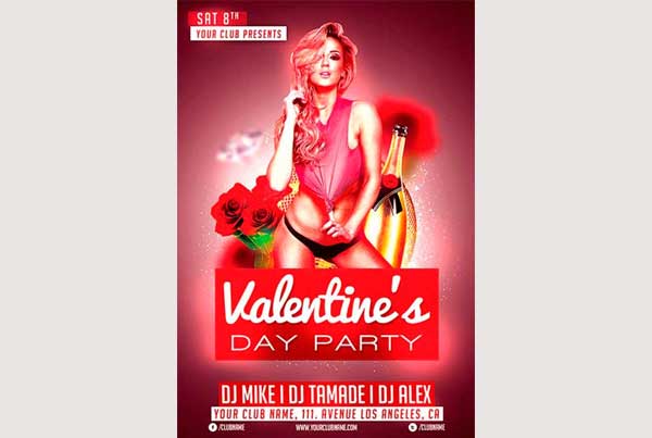 Valentines Day Club Flyer Template