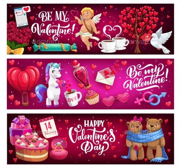 Valentines Day Sale PSD Banners