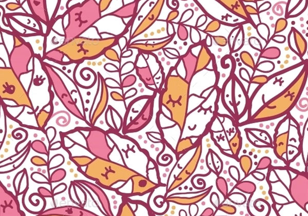 Vector Autumn Pattern With Trees