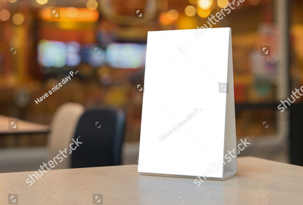 Vector Blank Table Tent Template