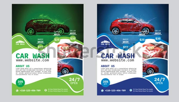 Vector Car Wash Flyer Template