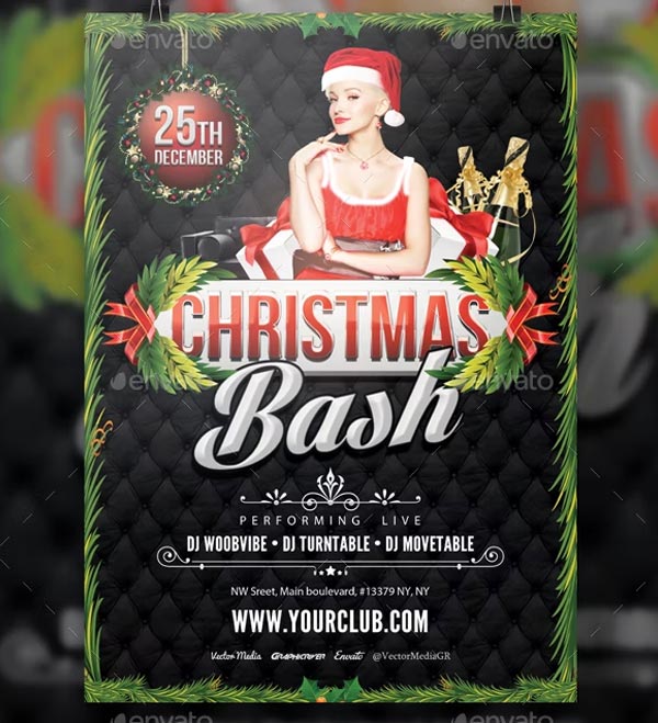 Vector Christmas Bash Flyer Template