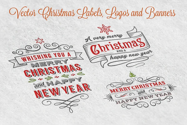 Vector Christmas Label and Banners