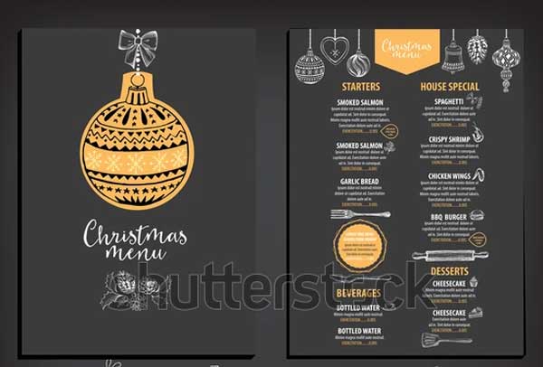 Vector Christmas Restaurant Brochure