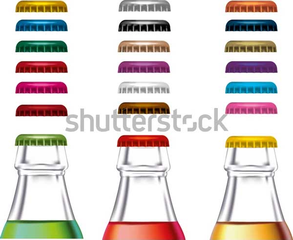 Vector Colorful Bottle Caps  Mockups