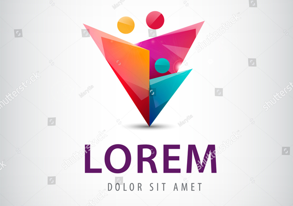 Vector Colorful Triangle Logo Template
