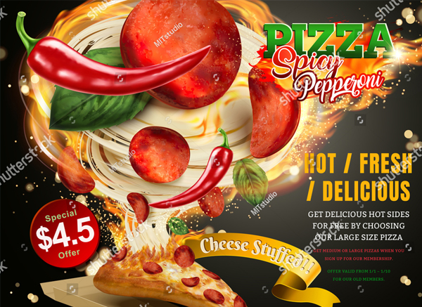 Vector Delicious Pizza Flyer Template