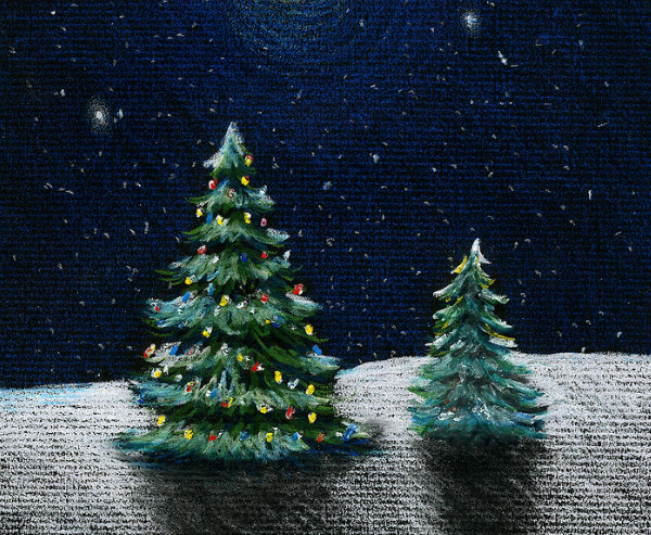 Vector Drawing Colorful Christmas Tree
