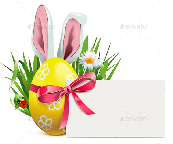 Vector Easter Greeting Postcard Template