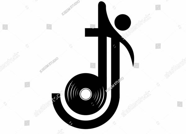 Vector Editable Dj Logo Design Template