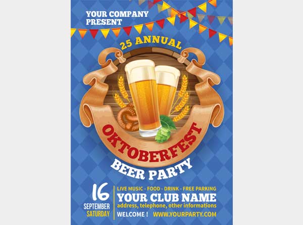  Vector Free Beer Party Flyer Template