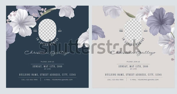 Vector Funeral Invitation Card Template