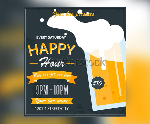 Vector Happy Hour Flyer or Poster