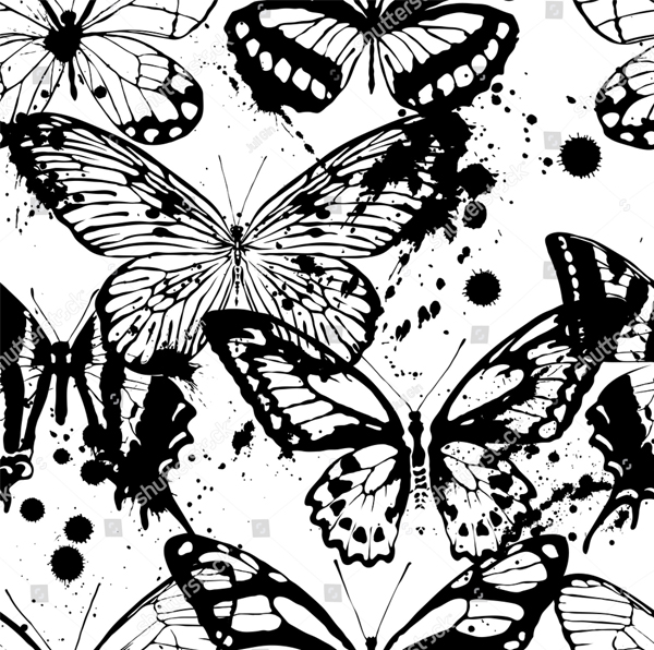 Vector Illustration Butterfly Brushes