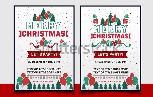 Vector Merry Christmas Party Flyer