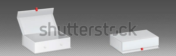 Vector Mockup of White Magnet Jewelry Box