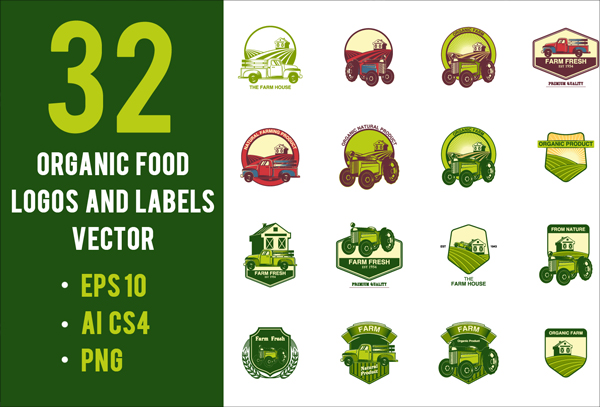 Vector Organic Food Logos