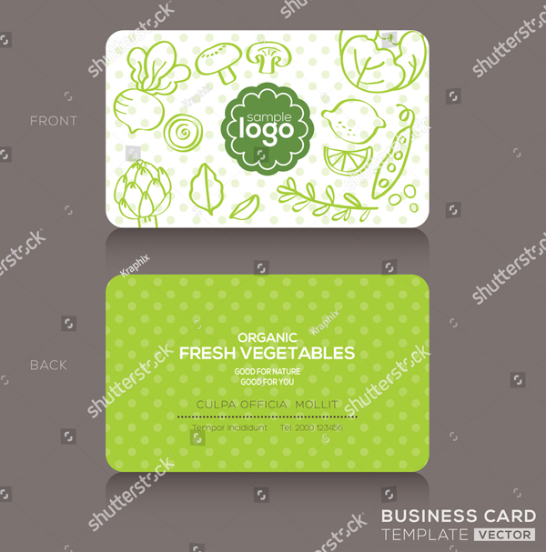Vector Organic Foods Shop Business Card