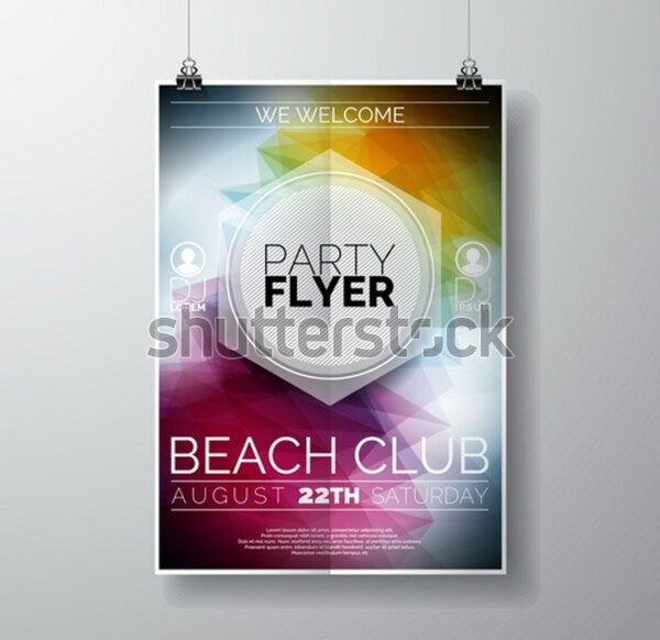 Vector Party Flyer poster template