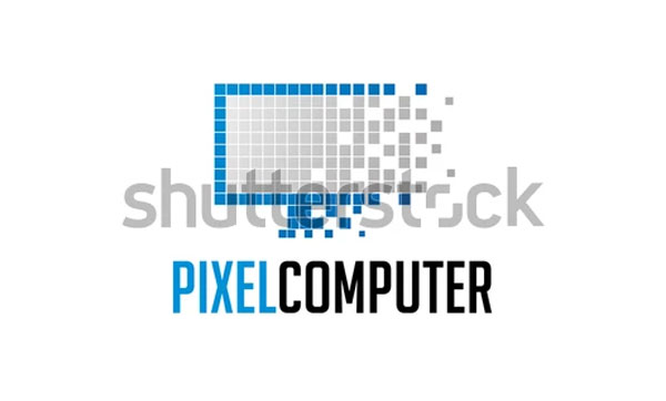 Vector Pixel Computer Logo Template