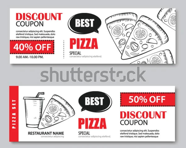 Vector Pizza and Drink Gift Voucher Template