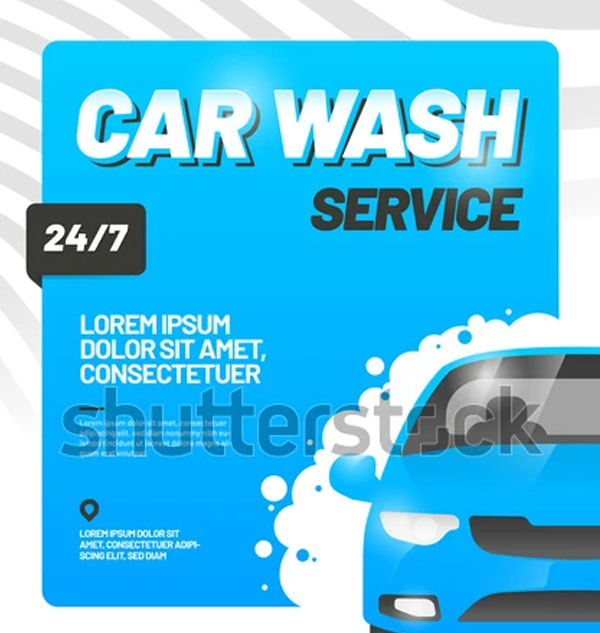 Vector Poster Design For Car Wash Service