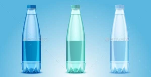 Vector Realistic Plastic Drinking Water Bottle Mockup