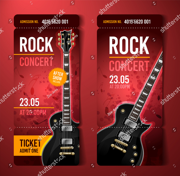 Vector Rock Festival Ticket Design Template