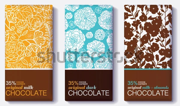 Vector Set Of Chocolate Bar Package Designs