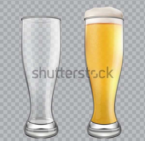 Vector Two Beer Glass Template