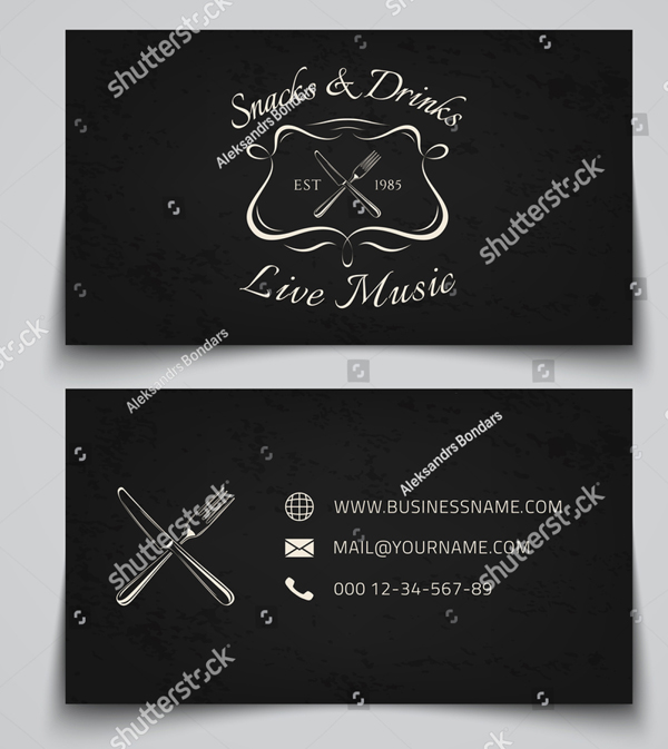 Vector Illustration Fast Food Business Card Template