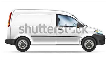 Vector Illustration of Mini Delivery Car Mockup
