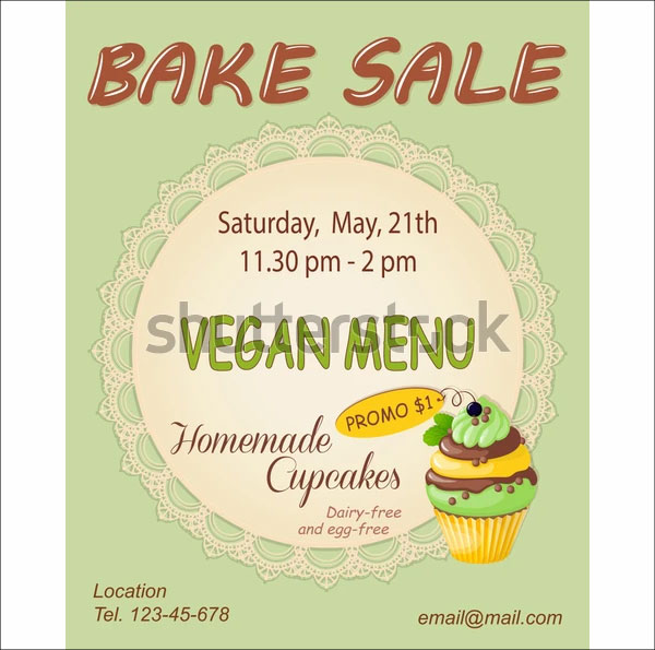 Vegan Bake Sale Promotional Flyer