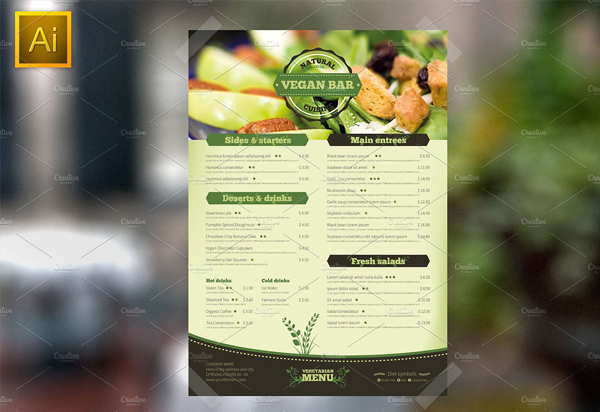 Vegetarian Restaurant Food Menu