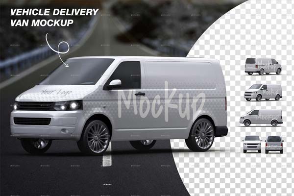 Vehicle Delivery Van Mockup Download