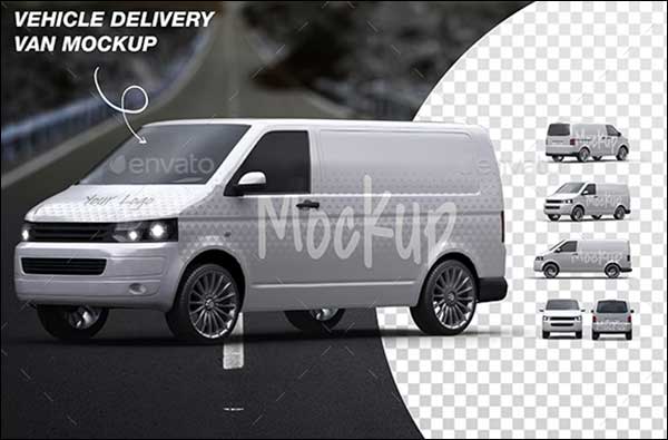 Vehicle Delivery Van Mockup