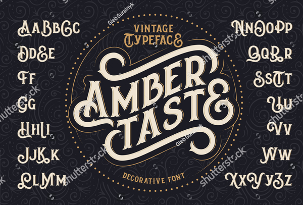 Vintage Amber Taste Drink Logo