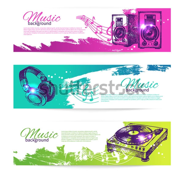 Vintage Banners of Music Concert Event