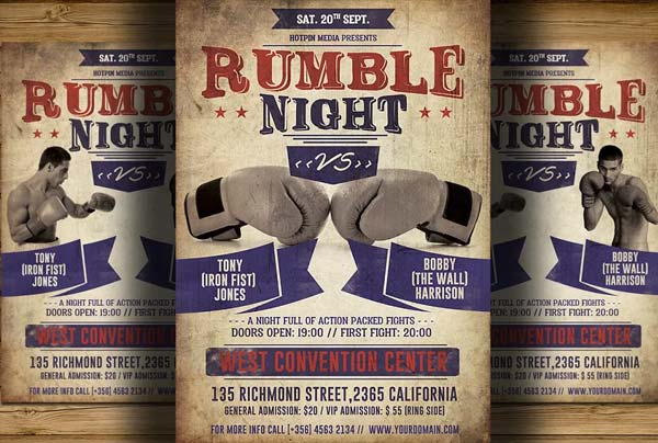 Vintage Boxing Flyer Template