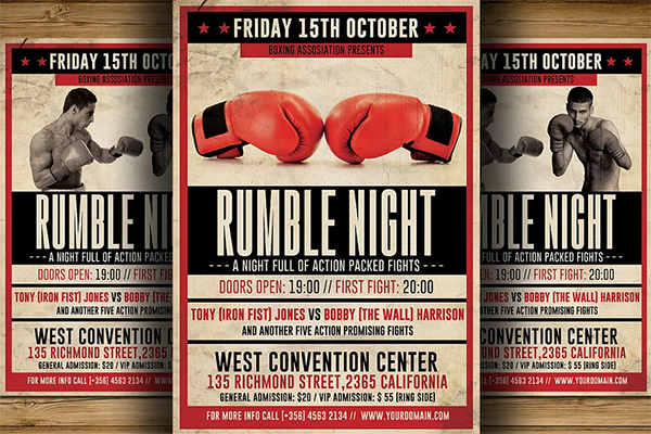 Vintage Boxing Flyer Template