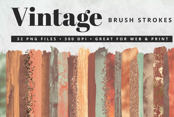 Vintage Brush Strokes PSD Template