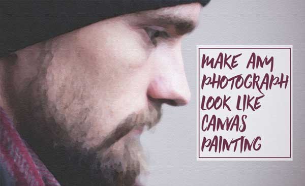 Vintage Canvas Painting PSD Actions