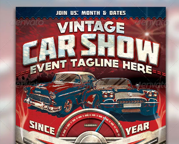 Vintage Car Show Flyer Photoshop