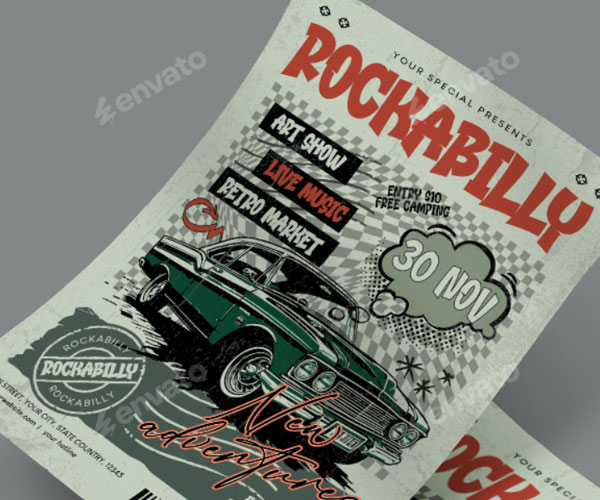Vintage Car Show Flyer Printable Template Download