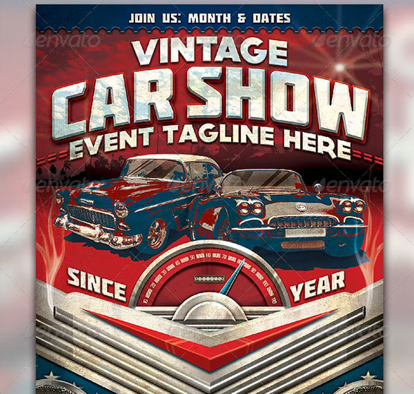 Vintage Car Show Flyer Template